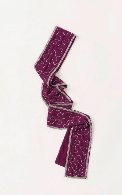 Purple Beaded Scarf