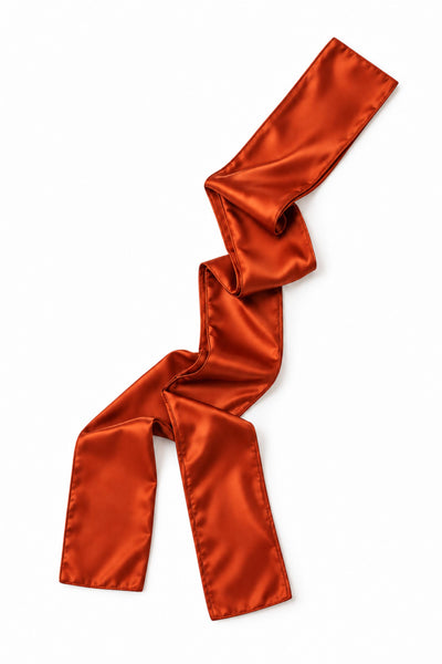 Rust Orange Satin Scarf