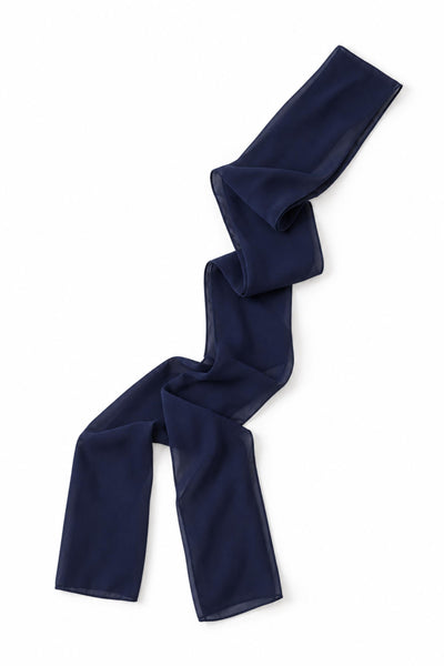 Navy Blue Satin Scarf