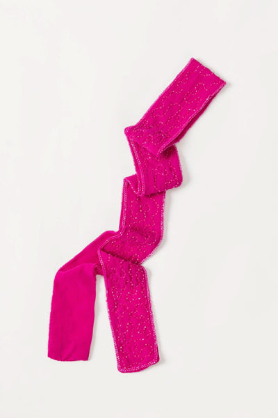 Hot Pink Beaded Scarf