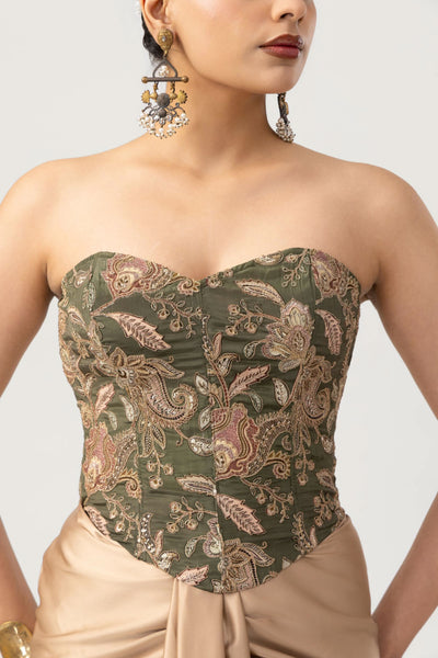 Apsara Corset - Olive Green