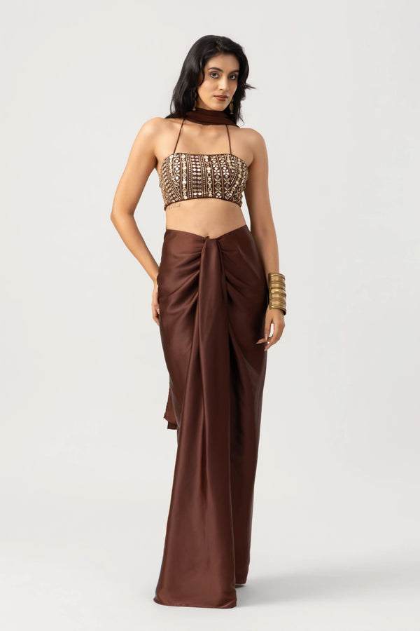 Sheesh Set - Brown (Drape Skirt)