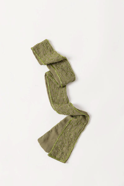 Green Beaded Scarf