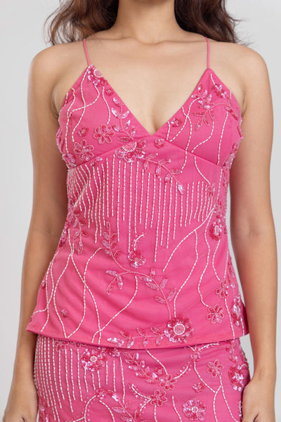 Pink Beaded Top