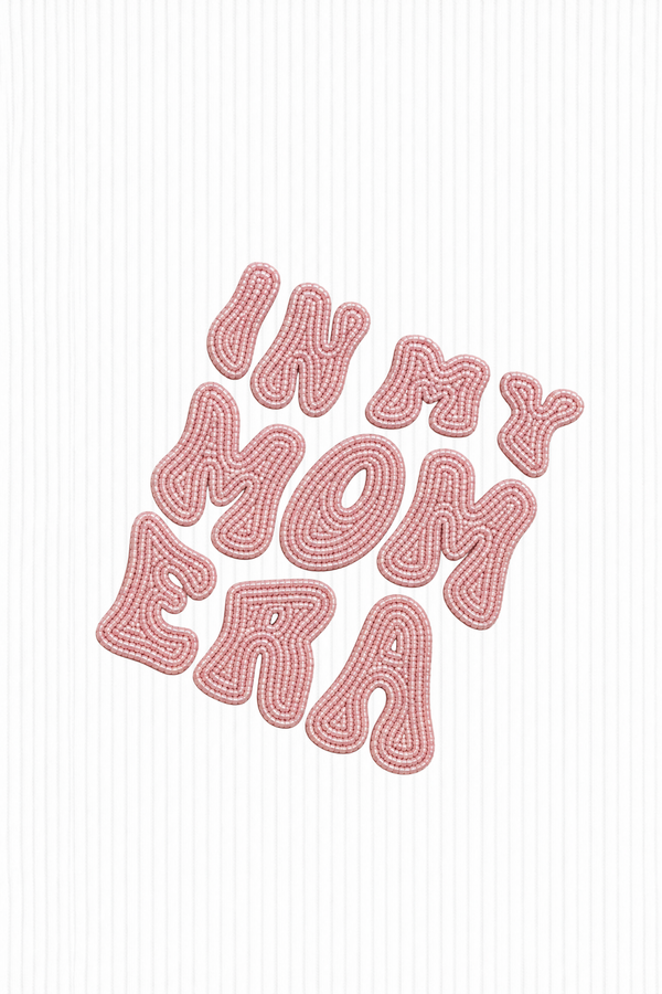 Mom Era Pink Sequin Baby Tee