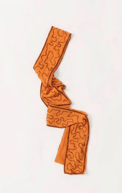 Orange Beaded Scarf